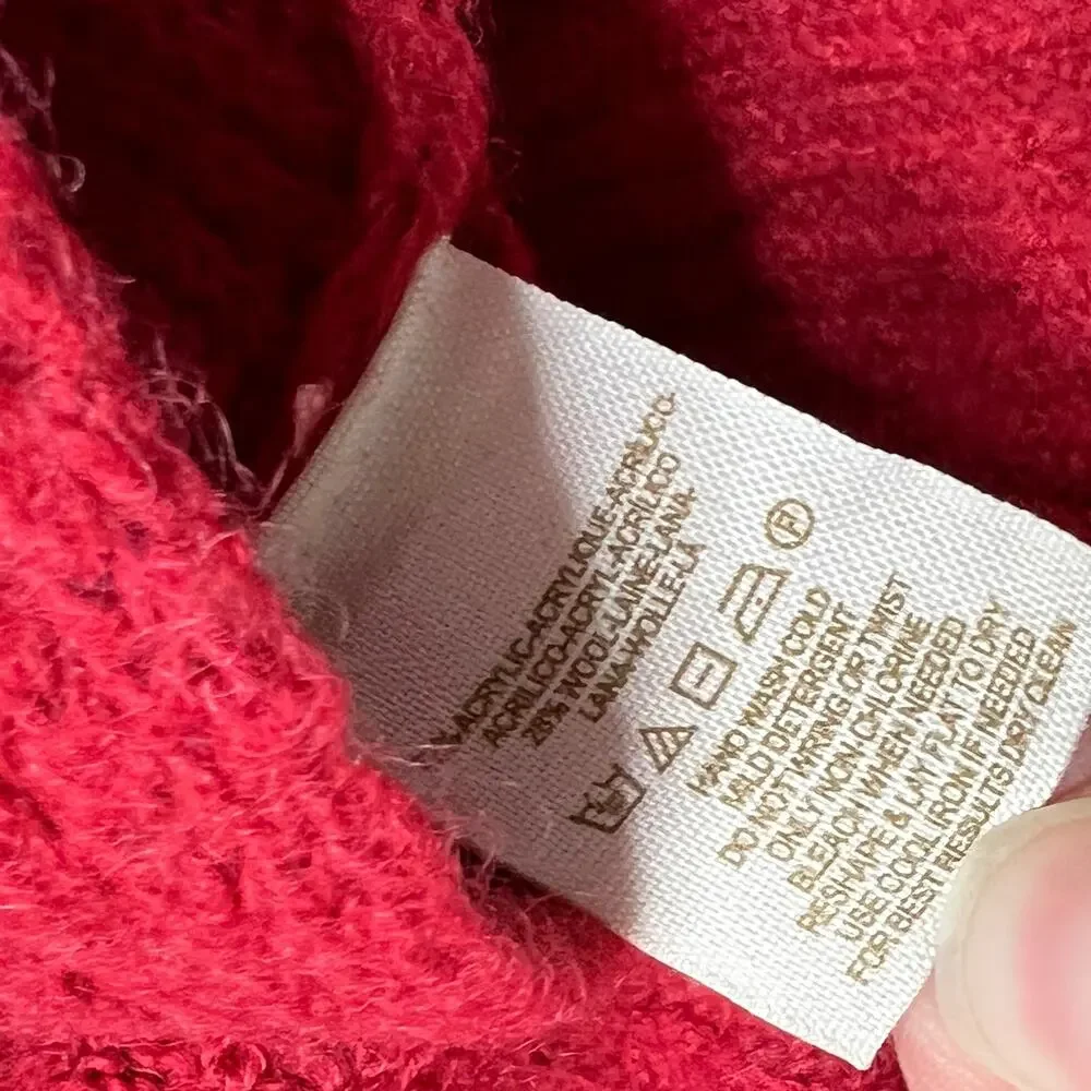 Free People Oversized Red Knit Sweater Slouchy Dolman Sleeves Size Medium